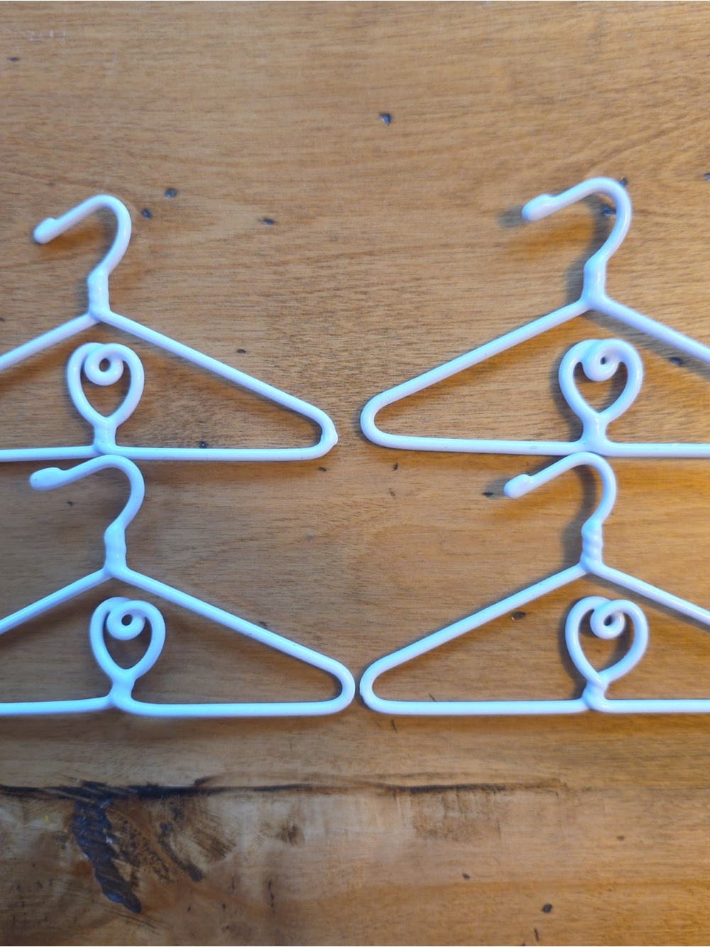 American Girl White Heart Hangers - Set of 4